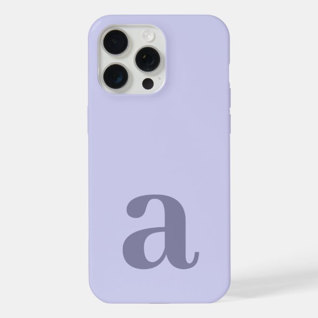 Large Monogram Letter Heather Blue Minimalist iPhone Case (Back)