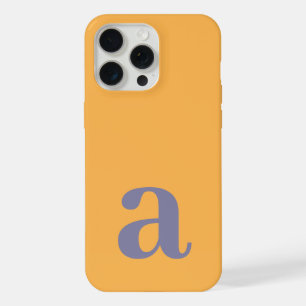 Large Monogram Letter Yellow & Blue Minimalist iPhone 15 Pro Max Case