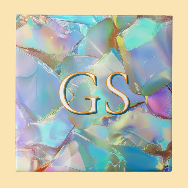 Large Monogram or Name on Opal Tile (Creator Uploaded)