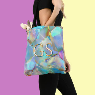 Large Monogram or Name on Opal Tote Bag