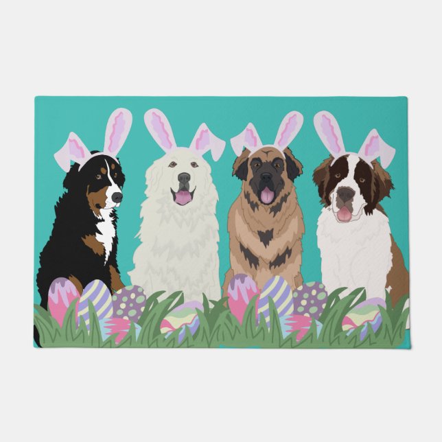 Large Mountain Dog Easter  Doormat (Front)