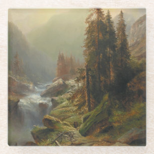 Large Mountain Landscape – Albert Zimmermann Glass Coaster