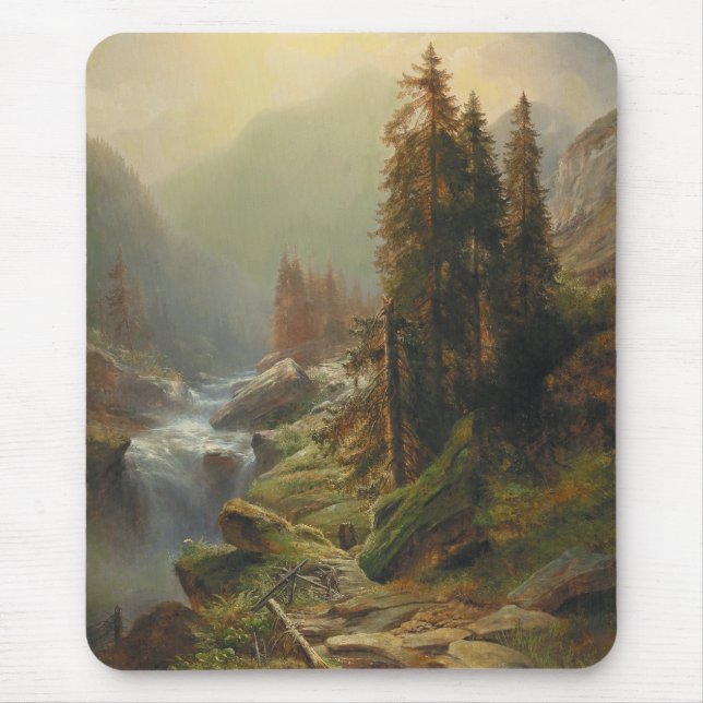 Large Mountain Landscape – Albert Zimmermann Mouse Pad (Front)