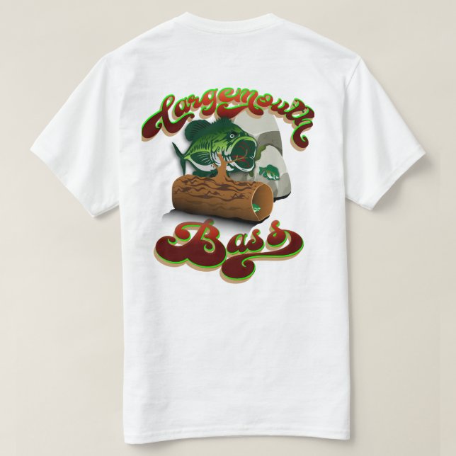 Large Mouth Bass And Perch Customize NAME Fishing T-Shirt (Design Back)