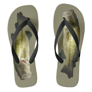 Large Mouth Bass Fish Modern Stylish Flip Flops