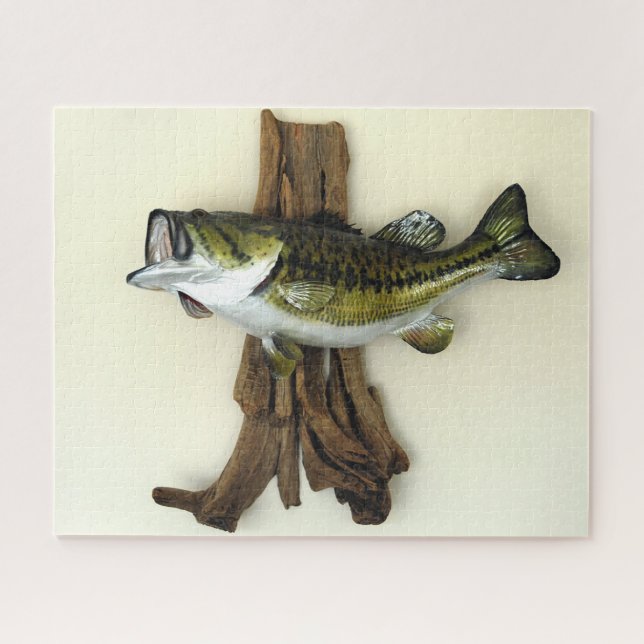 Large Mouth Bass Fish Mount Jigsaw Puzzle (Horizontal)