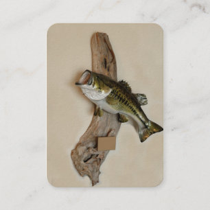 large mouth bass mounted business card
