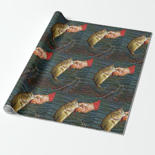 Large Mouth Bass Vintage Antique Photography Wrapping Paper