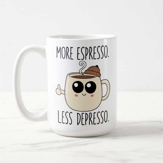 Large Mug - More Espresso. Less Depresso. (Left)