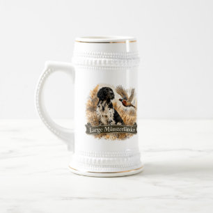 Large Münsterländer with  Pheasant Beer Stein