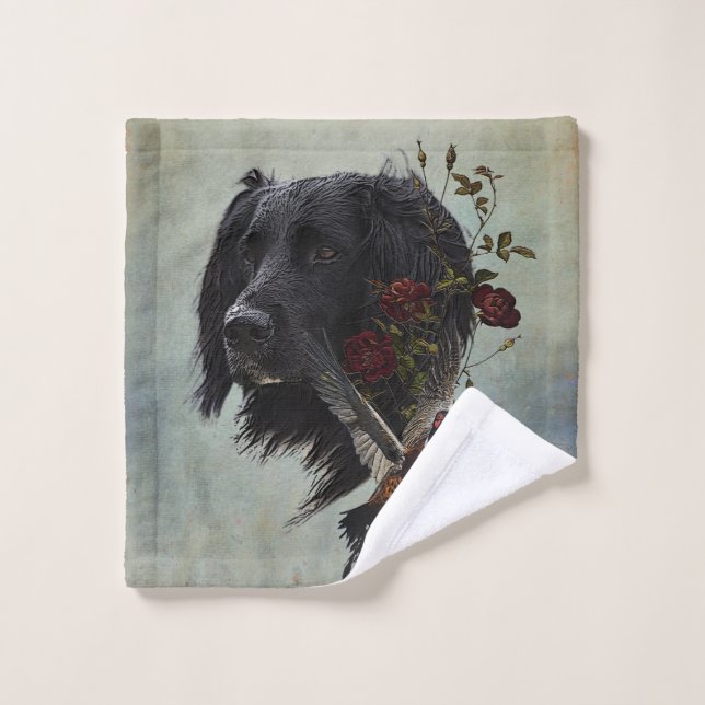 Large Munsterlander with pheasant Wash Cloth (Wash Cloth)