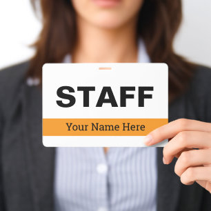 Large name badges for authorized staff members