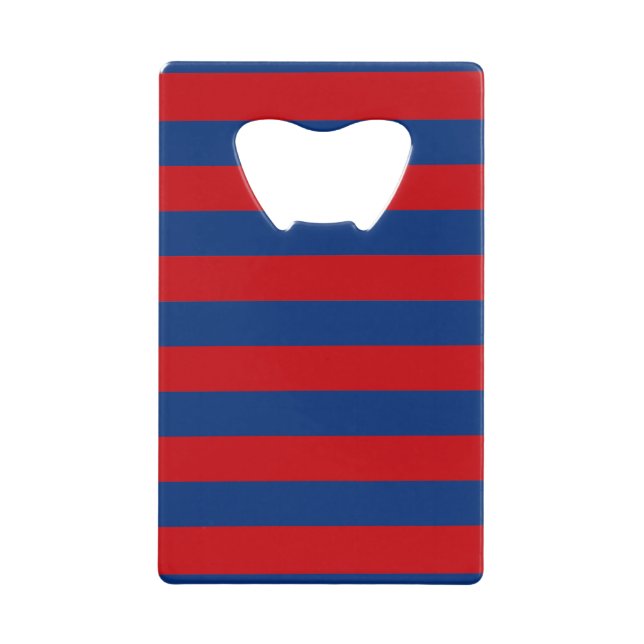 Large Nautical Theme Horizontal Stripes Credit Card Bottle Opener (Front)