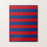 Large Nautical Theme Horizontal Stripes Jigsaw Puzzle<br><div class="desc">A modern red and blue stripes print background for a fine custom gift.
A great gift idea!
Use the "Ask this Designer" link to contact us with your special design requests or for some assistance with any of your customization needs.</div>