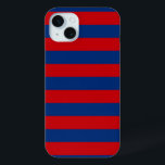 Large Nautical Theme Horizontal Stripes Style iPhone 15 Mini Case<br><div class="desc">A modern vibrant red and blue horizontal stripes print decor for a fine custom gift.  
 


 
Use the "Ask this Designer" link to contact us with your special design requests or for some assistance with any of your customization project needs.</div>