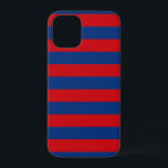 Large Nautical Theme Horizontal Stripes Style iPhone 12 Mini Case<br><div class="desc">A modern vibrant red and blue horizontal stripes print decor for a fine custom gift.  
 


 
Use the "Ask this Designer" link to contact us with your special design requests or for some assistance with any of your customization project needs. A great gift idea!</div>