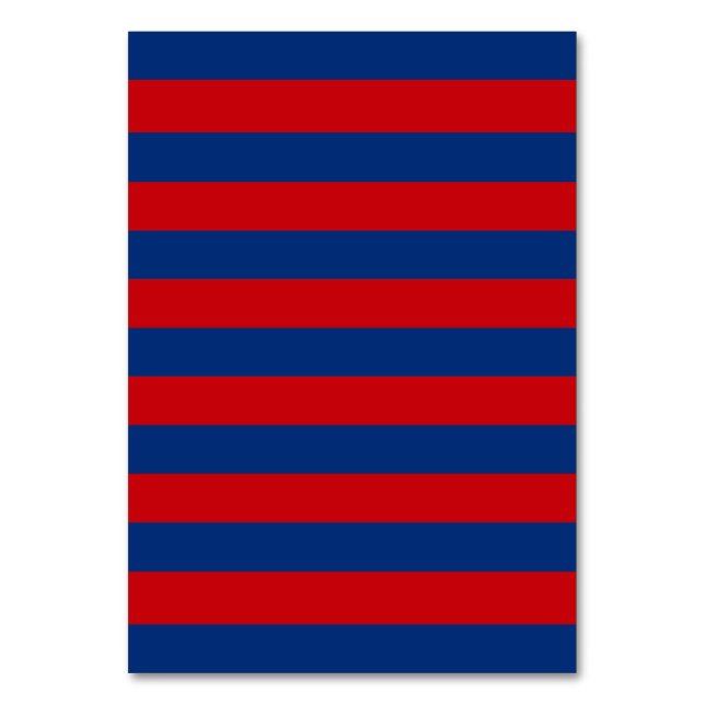 Large Nautical Theme Horizontal Stripes Table Number (Front)