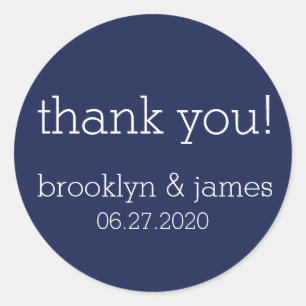 Large Navy Blue Modern Wedding Stickers