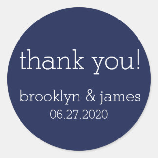Large Navy Blue Modern Wedding Stickers
