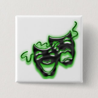 Large Neon Green Masks Square Button
