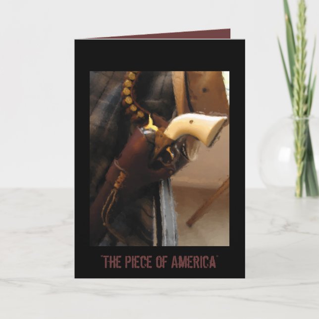 Large Notecard with pistol and holster (Front)