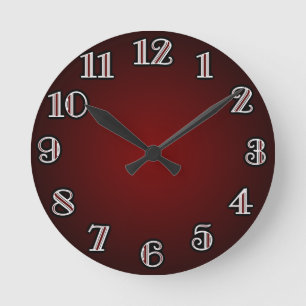 Large Numbers/ Red Round Clock