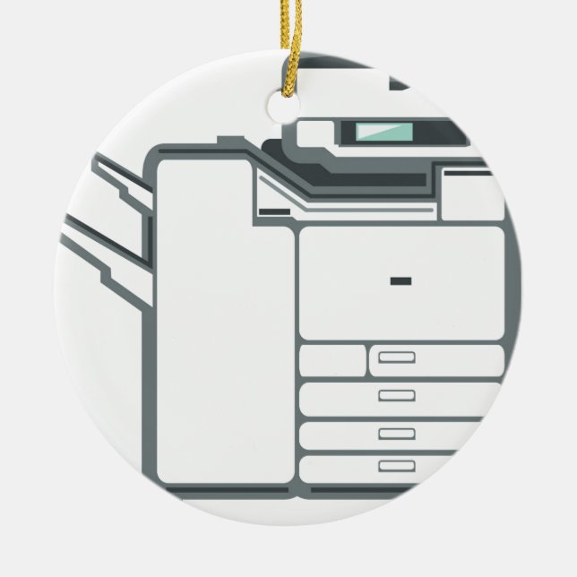 Large office printer ceramic ornament (Front)