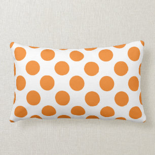 Large Orange Polka Dots Lumbar Pillow