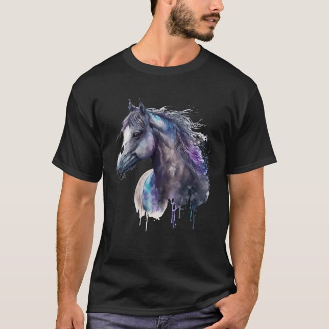 Large Organic Nature Colourful Boho Horse Boho Dec T-Shirt (Front)