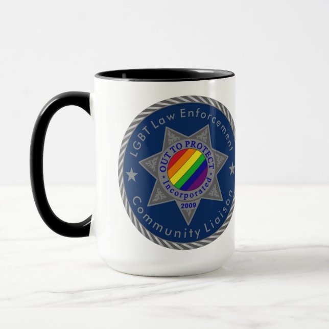 Large Out To Protect LGBT Liaison Mug (Left)