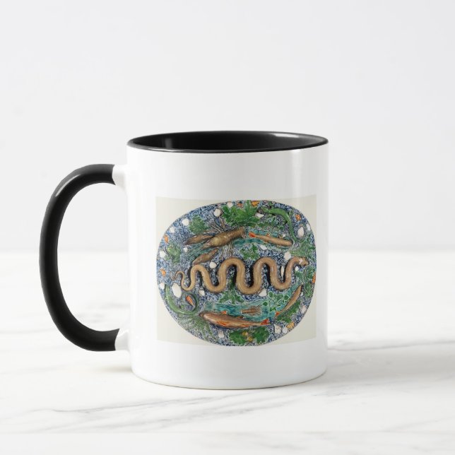 Large oval dish moulded in relief mug (Left)