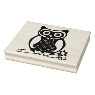 Large Owl Rubber Stamp