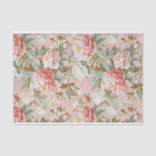 Large Pale Pink Peonies on Light Pink Background Tissue Paper