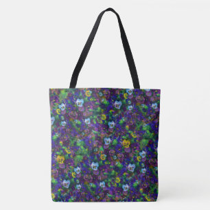 Large Pansy Tote (Purple edition) Bag