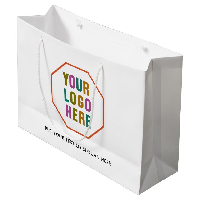 Large paper shopping bag that can be customized  (Front Angled)