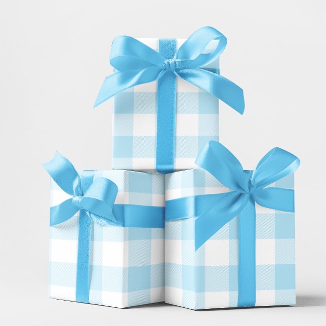Large Pastel Blue and White Gingham Wrapping Paper (Large Pastel Blue and White Gingham Wrapping Paper)