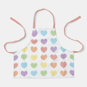 Large Pastel Hearts Apron