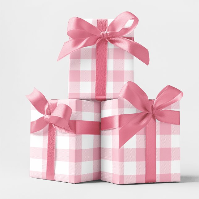Large Pastel Pink and White Gingham Wrapping Paper (Large Pastel Pink and White Gingham Wrapping Paper)