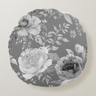 Large Peony Round Pillow