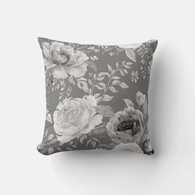 Large Peony  Throw Pillow (Front)