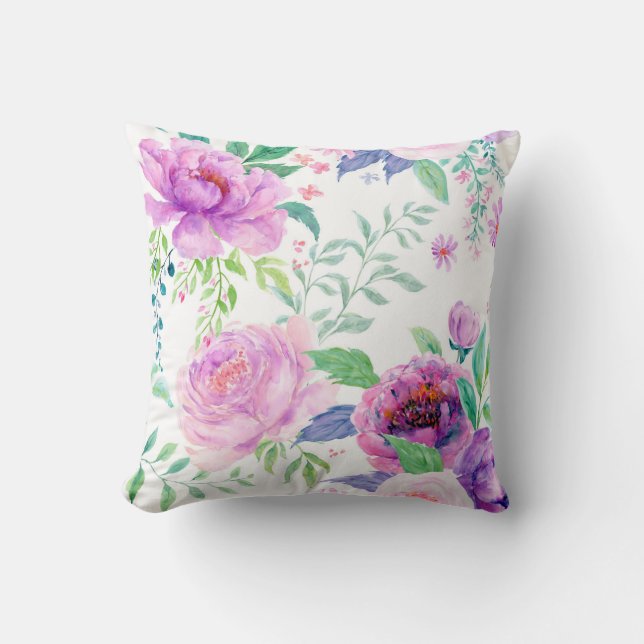 Large Peony  Throw Pillow (Front)