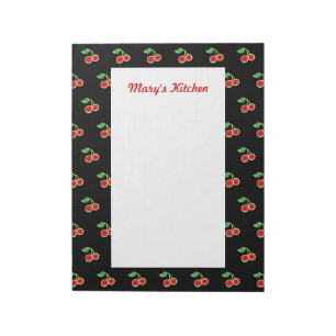 Large Personalized Black Cherry Notepad