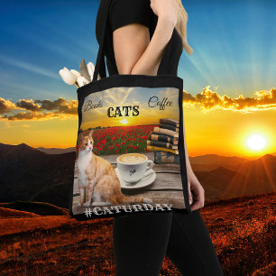 Large Personalized Crazy Cat Lady Tote Bag