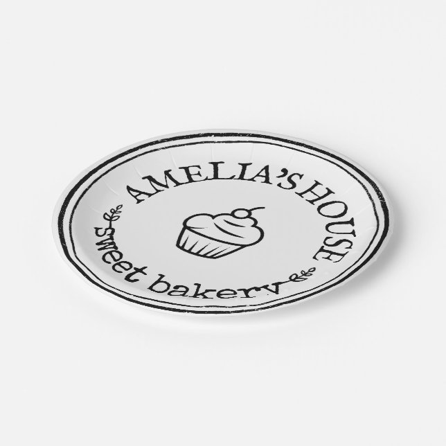 Large Personalized Homemade Logo Custom Paper Plate (Angled)