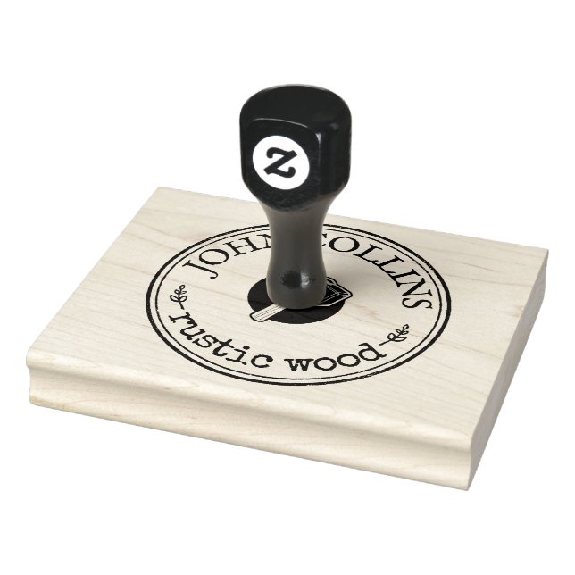 Large Personalized Rustic Hammer Logo Custom Rubber Stamp (Stamp)