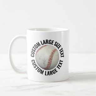 Large Personalized Text Baseball Image Custom Coffee Mug