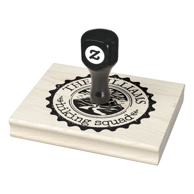 Large Personalized Text Nature Hiking Rubber Stamp (Stamp)