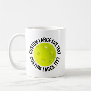 Large Personalized Text Pickleball 11 oz. Custom Coffee Mug