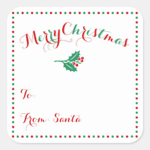 Large Personalized White Christmas Gift Tags