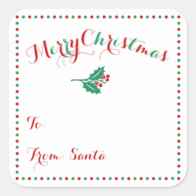 Large Personalized White Christmas Gift Tags (Front)